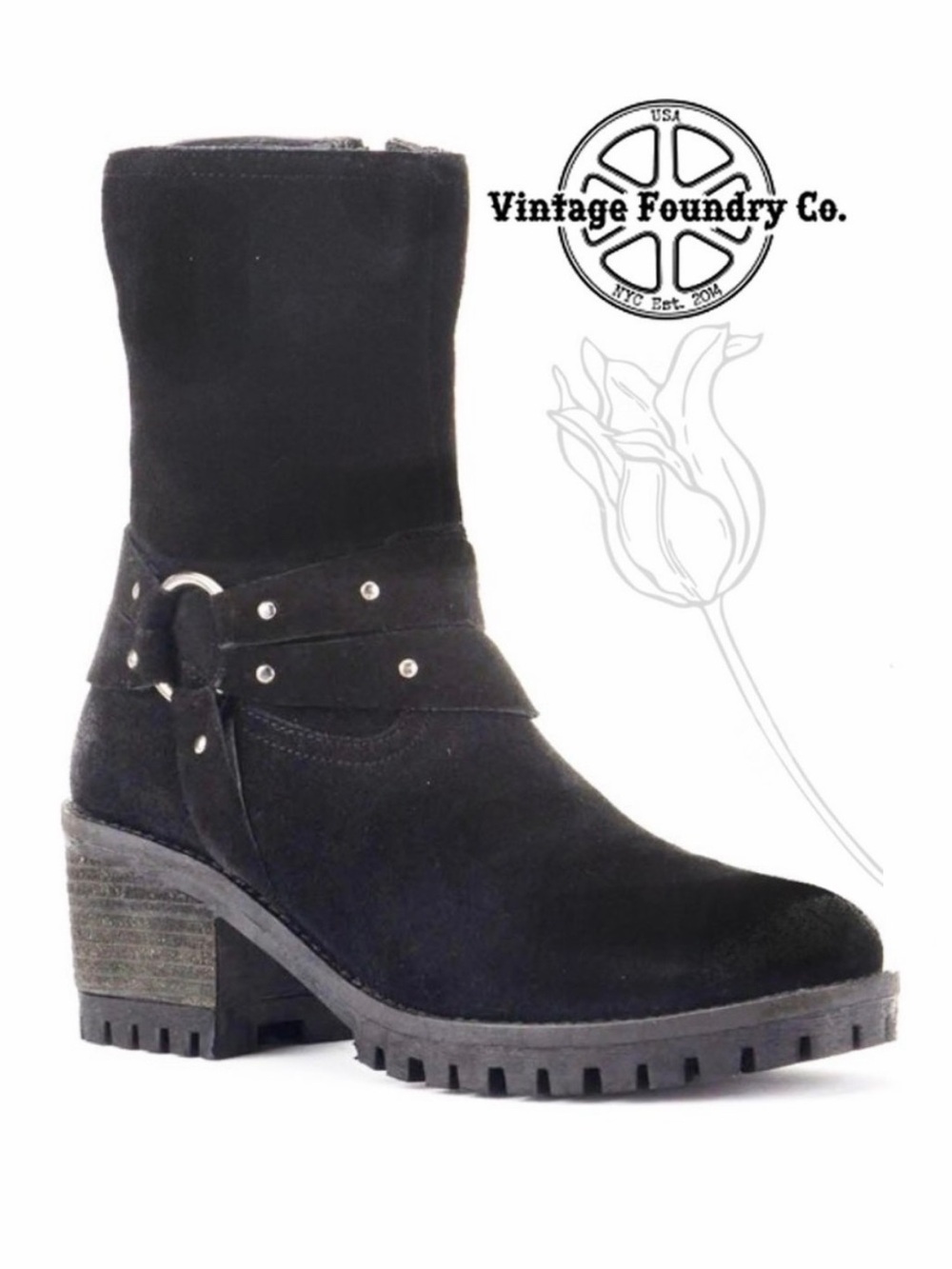 Vintage Foundry Sienna Suede Studded Boot 9